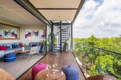 Ek Balam Village Apartment | Designer Penthouse - Jungle Views, Bike to Beach