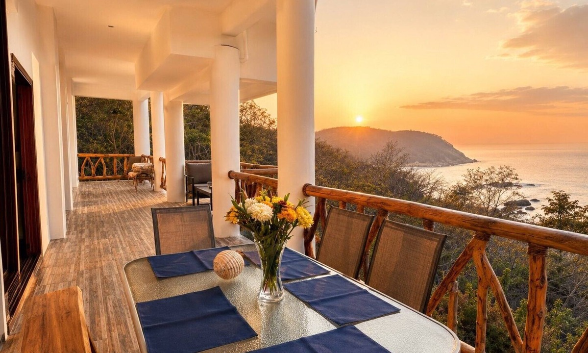 Puerto Angel House | NEW! Spacious Oceanview Coastal Suite w/Terrace & Private Path to Beach for 8