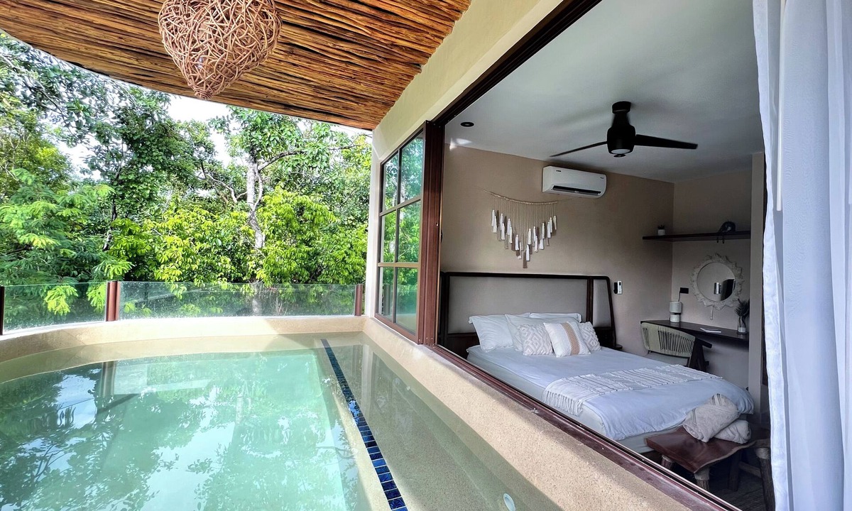 Tulum Apartment | Romantic Boutique-style 1 bedroom Jungle View Private Pool