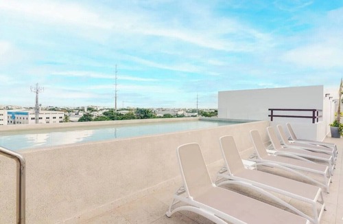 Ejidal Apartment | Beautiful loft in Playa del Carmen: roof pool, balcony, gym high-speed internet