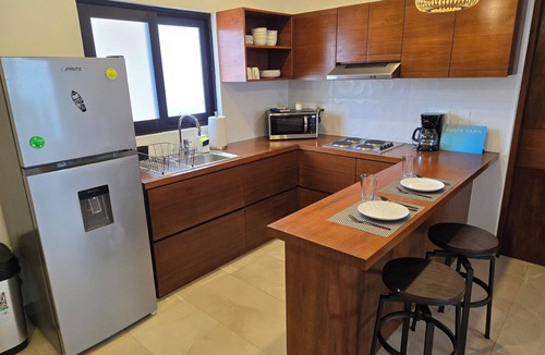 Luis Donaldo Colosio Condo | Brand New 2-bedroom 2-Bath. Rooftop Pool. 5 min walk to beach. Private parking.
