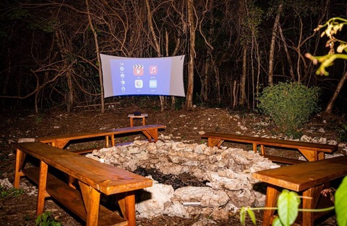 Akumal Cabin | Jungle Cabana with 2 beds, AC, and private Hot Tub.