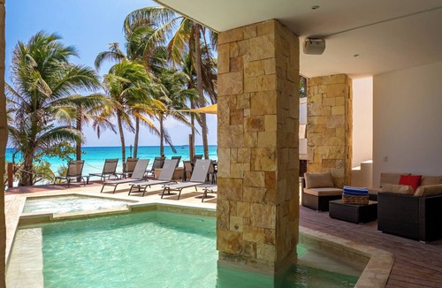 Xpu-Ha House | Luxury Beachfront 6-bedroom villa in wonderful Xpu Ha Beach with housekeeping
