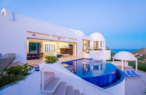 Pedregal Villa | Luxury Med-Style Cabo Villa w/Pool, Hot Tub, Firepit, Gym & Pano Ocean Views