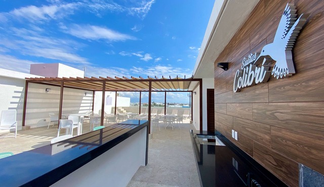 Beautiful loft in Playa del Carmen: roof pool, balcony, gym high-speed internet
