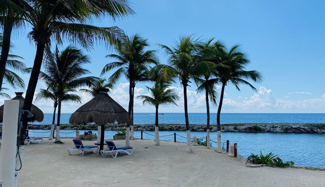 Fantastic Oceanfront condo with private beach: best view in Puerto Aventuras