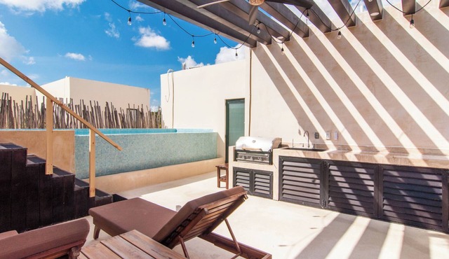 Spacious 3-bdrm condo in gated res., w/Fitness room, WiFi & Private Plunge Pool in Akumal