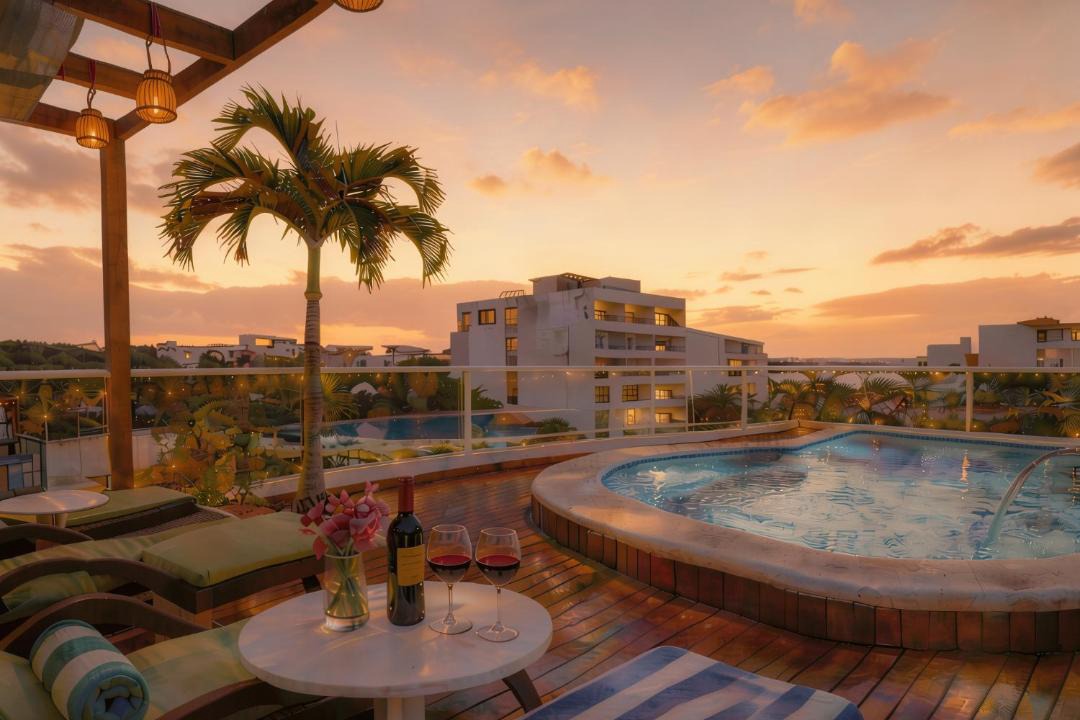 Luis Donaldo Colosio Apartment | Pool & Patio 1BR 2BR Suites Sleeps 2-8, Beach & 5th Ave 10 Min, New Chedraui 15 Min, Kitchen WiFi AC