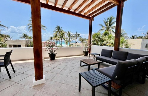 Playacar Fase I House | Private Pool, OCEAN VIEW VILLA, steps from the beach. BBQ- Playacar Phase 1