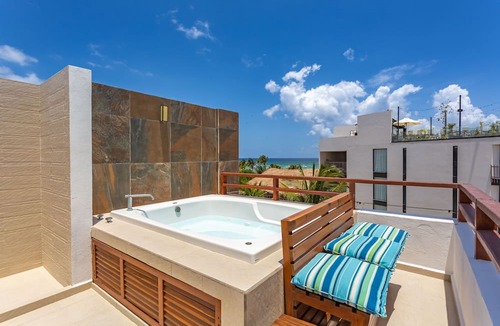 Zazil-ha Condo | Ocean view condo for 6. Private terrace and jacuzzi