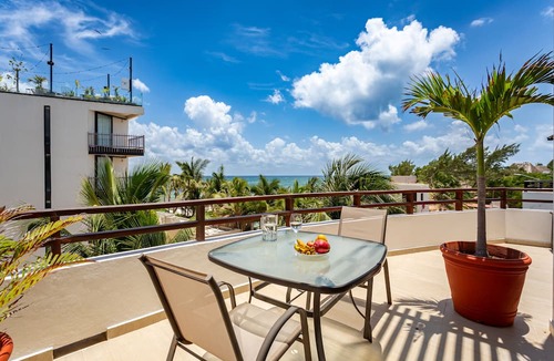 Zazil-ha Condo | Ocean view condo for 6. Private terrace and jacuzzi