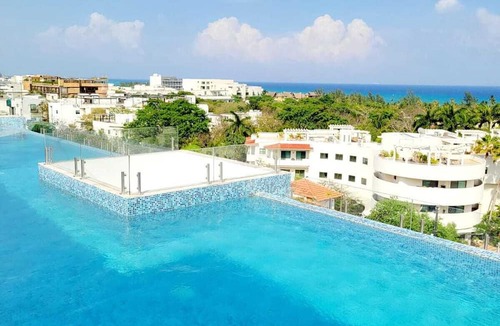 Gonzalo Guerrero Apartment | Chic Upper-Floor Condo with Rooftop Ocean Views Steps from Mamitas Beach 5th Ave
